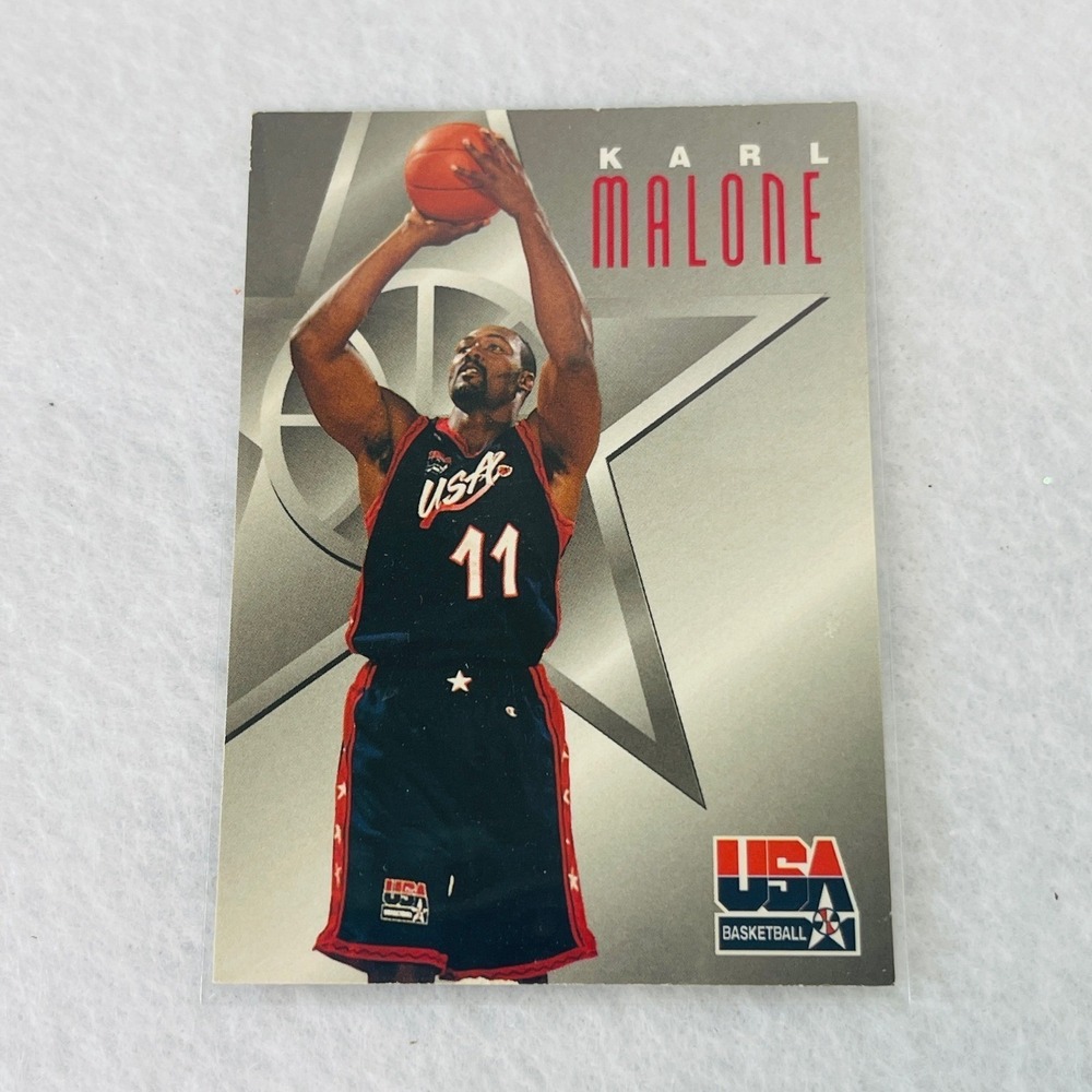 1996 SkyBox USA Basketball Karl Malone Texaco Card #4 Team USA Dream Team Jazz